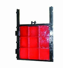 明杆式(shi)鑄鐵鑲(xiang)銅方閘(zhá)門